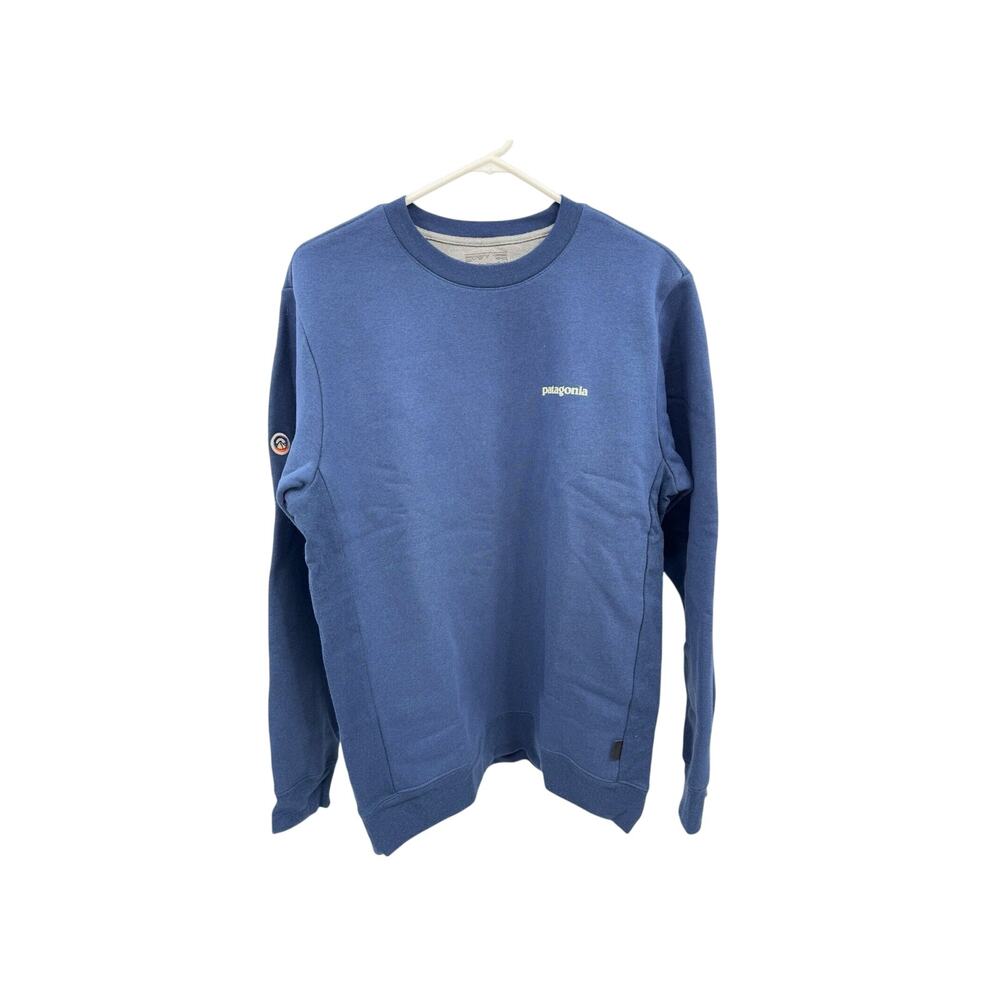Patagonia Fitz Roy Icon Uprisal Crew Sweatshirt Mens XS Womens S Lagom Blue NWT